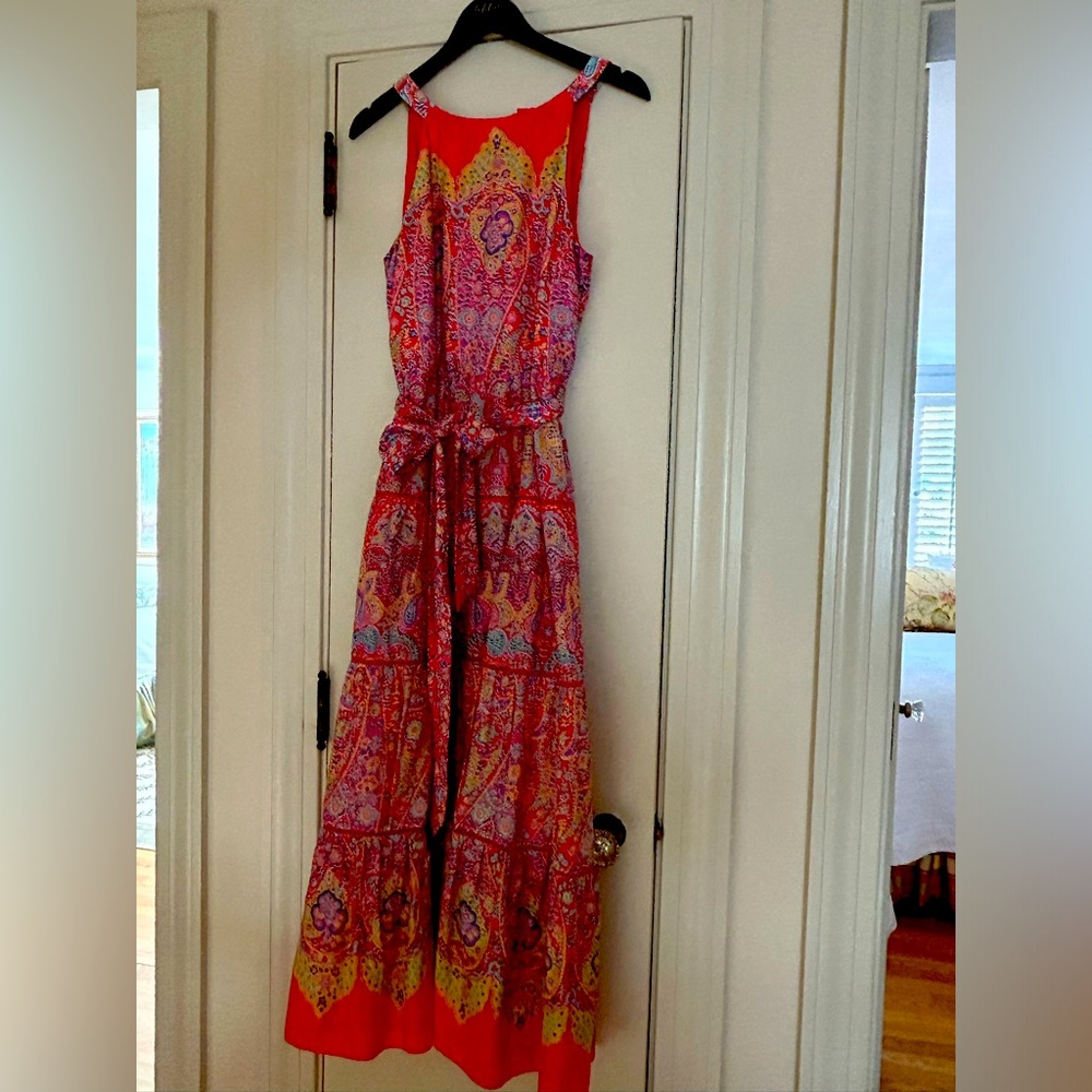 Orange paisley maxi dress